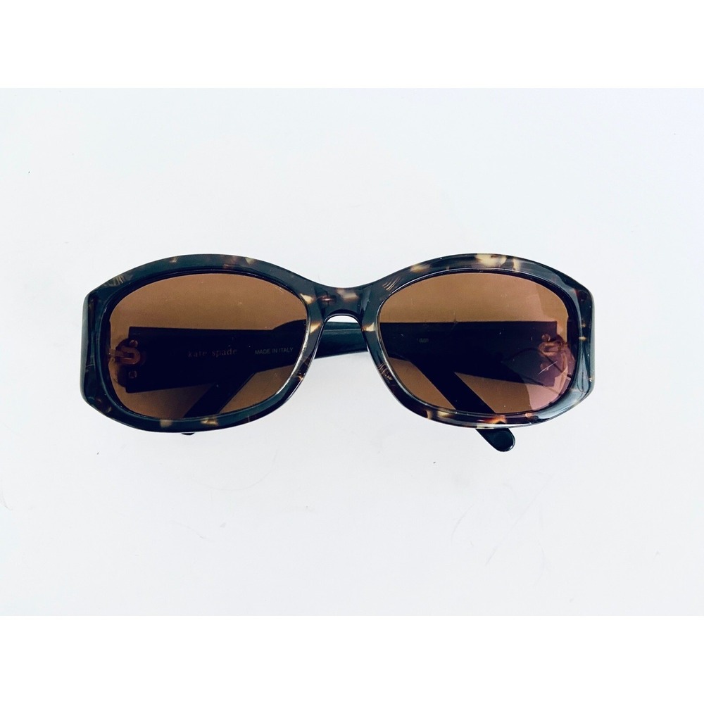 VTG Kate Spade Brown Tortoise Pearl Oval Wrap Glasses Italy Freddie/S 57 17 125 - Picture 6 of 12